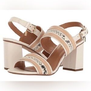 Women’s Coach Princeton Block Heels Open Toe Leather Sandals Size 6